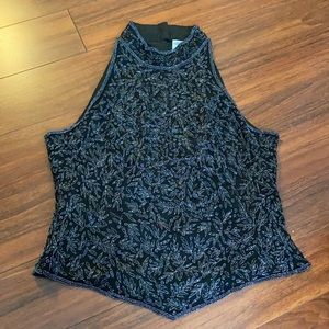 Elegant Silk and Beaded Top